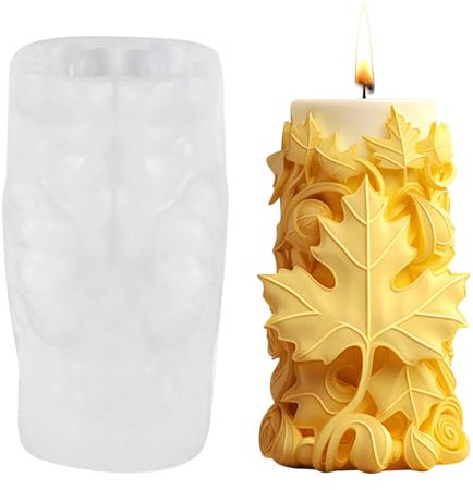 Herbstblätter Kerzenform Silikon, Herbstdeko Silikonformen Gießformen Kerzen, Herbst Kerzenformen Zum Gießen, Kerzen Formen Silikon Gießform Giessformen für Herbst Dekoration (Herbstblätter)