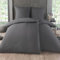 Kuscheli 4 teilig Dreamhome Uni fein Seersucker Wende Bettwäsche Bettbezug für Bettdecke Kissenbezug 80x80, Farbe:Grau, Größe:2X 135x200 + 2X 80x80 cm