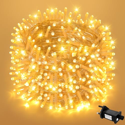 FFZZKJ 8 Modes Fairy Lights Plug in 66Ft/20M 200 LED String Lights Mains Powered Indoor/Outdoor with Timer IP44 Waterproof for Christmas, Bedroom, Gazebo, Garden, Warm White