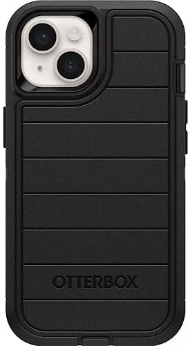 OtterBox Schutzhülle für iPhone 14 und iPhone 13 (nur Defender-Serie, nur Hülle, Bildschirmlos, robust und langlebig, mit Portschutz, mikrobieller Abwehrschutz, schwarz)