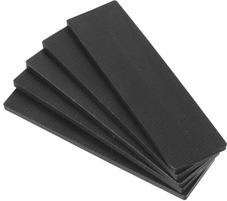 QUARKZMAN 50 Stück Unterlegplatten Kunststoff Abstandshalter 100 x 28 x 6 mm Fliesenkeile Distanzplatten Ausgleichsplatten Distanzklötze Unterlegklotz Verglasungsklötze für Fenster, Schwarz