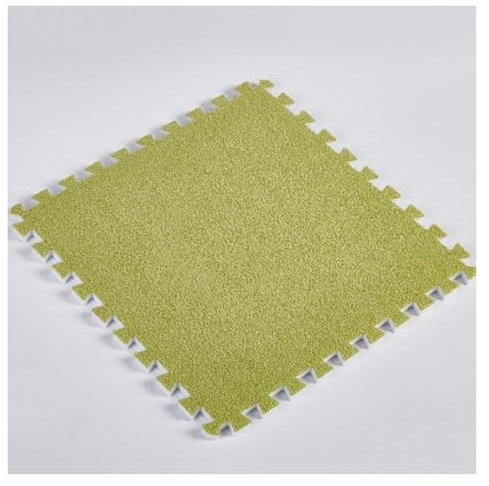Interlocking Foam Tiles Plüschteppich, 20 Stück 12 x 12 x 0,4 Zoll weiche EVA-Schaumstoffmatten mit geteilter Fuge, rutschfeste, zottelige Kissen, Spiel-Puzzlematte(Green)