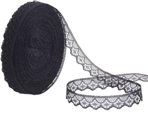 CABODYALS {91}30cm Langes blumesnspitzenband Auf Rolle Schwarzer Vintage blumesn Spitzenbesatz Aus Polyester Mit Gewelltem Rand Applikationen Besatz In Großpackung Zum Nähen Basteln blumesnsträuße Kle