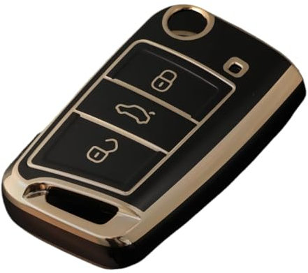 Porte-Coque de clé Étui Clé Voiture en TPU À 3 Boutons pour Golf 7 Mk7 pour Karoq pour Fabia pour Seat pour Ibiza 14-17 Coque de clé