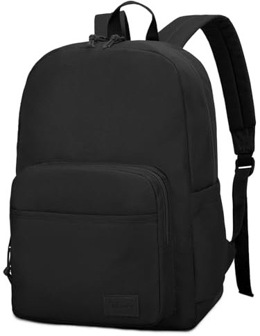 VASCHY School Backpack, Lightweight Bookbag Schoolbag for Boys Girls Casual Basic Simple Rucksack Daypack for Men Women Black