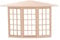 Miniature Wooden 45 Degree Corner 3 Sided Window for 1/12 Dollhouse with 3 Stickers, Birchwood, Easy to Install Manually, Ideal for DIY Doll House, Exquisite Model
