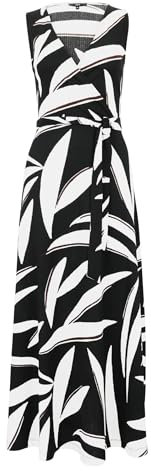 zero Damen Jerseykleid mit Wickeloptik 36, BlackCream
