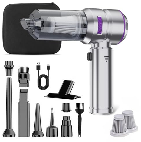 Tuocal Handheld Vacuum Cleaner Cordless, 22000Pa Strong Suction Car Hoover Rechargeable Portable Lightweight with Multiple Brush Vacuum Cleaner for Home Car Carpet Stairs Pet Hair Deep Cleaning