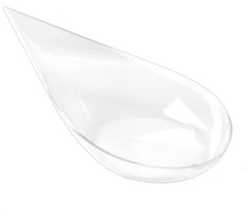10Pcs Plastic Appetizer Plates,4-in Tear Drop Desserts and Appetizers Dishes Serving Bowls,Small Dessert Tasting Cups(Transparent)