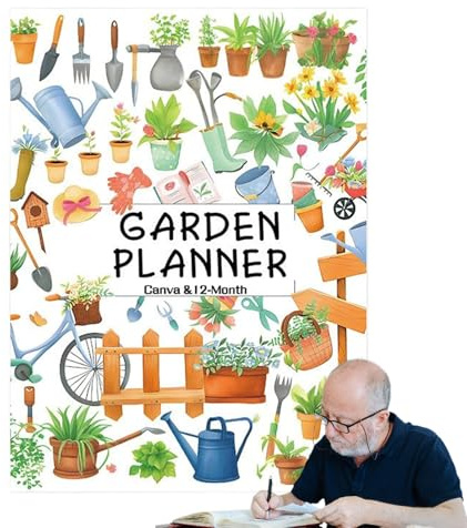 Carnet de Jardin - Livres de Jardinage sur 12 Mois pour Débutants - Cahier de Planification pour le Suivi des des Enthousiastes de Jardin surélevé Arrière-cour Aménagement Paysager