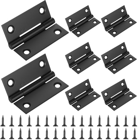 4 PcsCharniere Porte, 50 x 39 mm Charnières pliantes en acier inoxydable, Charniere Inox, Charnière en Acier Inox, Charnières pour Porte Placard, Charnieres Meubles pour Fenetre Tiroir Boîte, noires