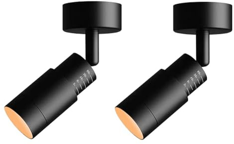 Paaruter Ceiling Lamp Mini Small Mounted Led Spotlight Zoom Adjustable Angle Beam Focus Spot 3-60 Degree Atmosphere BLACk