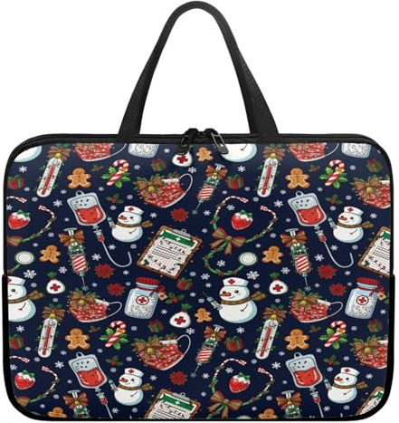 ENEN Wasserdicht Laptoptasche, 3D-Weihnachten Laptop Taschen Laptop Tasche Business Büro Arbeit Computertasche, Schlanke Notebook Tasche für Herren Frauen (Medizinisches,10’’)