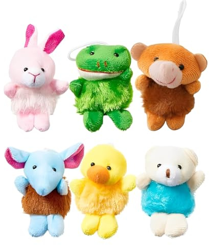 PBAHAUP Mini Plüschtiere, 6Pcs Mini Kuscheltier, Kuscheltier Klein, Kleine Stofftiere, Mitgebsel Kindergeburtstag Gastgeschenke, Weihnachten Füllung, Kleine Geschenke Für Kinder