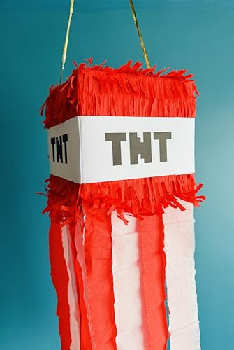 Red TNT Style Pinata – 25 x 25 cm Empty Party Decoration