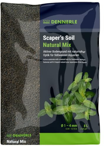 Dennerle Scaper's Soil Natural Mix, Aktiver Bodengrund für Süßwasseraquarien, Körnung 1-4 mm, 8 Liter