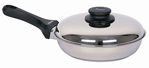 Kelomat, 1848-351, Bratpfanne GRILLMEISTER mit Edelstahldeckel, rund, Durchmesser 24 cm, Edelstahl