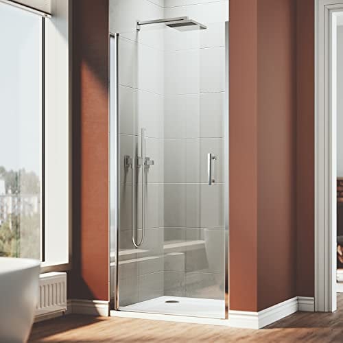 ELEGANT 900mm Frameless Pivot Shower Door Glass Screen Reversible Shower Enclosure