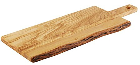 APS 874 Servierbrett OLIVE, 44 x 20 cm, Höhe 2 cm, Griff 12 cm Olivenholz, naturbedingte Abweichung in Form, Maserung und Größe