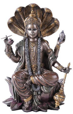 Pacific Giftware Eastern Hindu God Vishnu Decorative Statue Narayana The Preserver and Protector Figurine Panchayatana Puja Supreme Deity Enlightenment