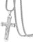 JewelryWe Schmuck Herrrn Halskette Edelstahl Jesus Christus Kreuz Kruzifix Wirbel Muster Anhänger mit 56cm Kette, Silber
