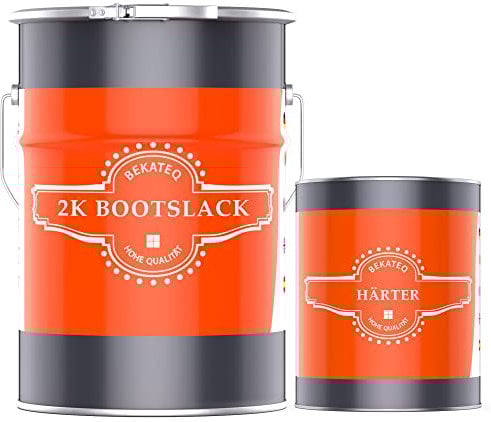 BEKATEQ LS-170 2K Bootslack glänzend, 5kg RAL1015 Hellelfenbein, für GFK Boote, Kunststoffboote Kunststoff Farbe lackieren - 2K Lack mit Härter
