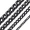 ChainsHouse Kubanische Halskette Herren Kette ohne Anhänger Herren Edelstahl Halskette 15mm Damen Panzerkette Schwarz Kubanische Kette Gliederkette 51cm Jungen Punk Halsschmuck für Partei