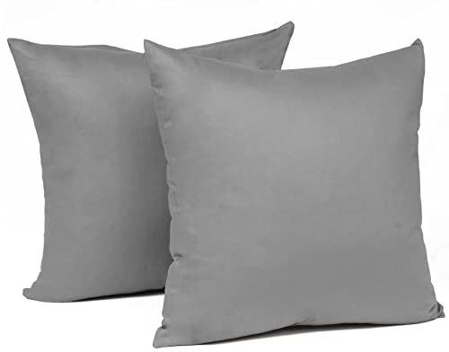 Laneetal 2 Set Kissenbezug 35x35cm Dunkelgrau - 100% Baumwolle Kissenhülle mit Reißverschluss, Weicher Kissenbezüge Doppelpack Sofakissenbezug (Ohne Füllung)