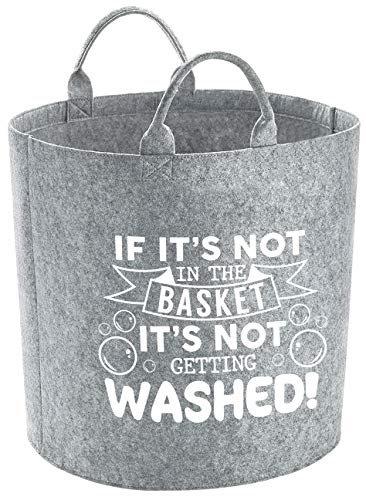Hippowarehouse If its not in the basket it's not getting washed! Name Toys and Teddies Basket Babies Kids bedroom Foldable Storage Premium Felt 20 Litre or 50 Litre