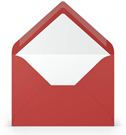 PAPERADO 75 Briefumschläge DIN B6 Tomate gerippt Rot - 100 g/m² Kuvert Ohne Fenster 17,8 x 12,5 cm - Umschläge mit Nassklebung spitze Klappe