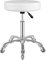Ainilaily Hocker mit Rollen, Rollhocker höhenverstellbar 10cm Polsterung, Werkstatthocker Sitzhöhe Bürohocker Drehhocker Arbeitshocker (weiß)