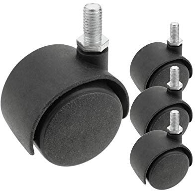 kippen 1615K2 Juego de 4 Ruedas gemeladas de 40 mm con Perno roscado M10, NA
