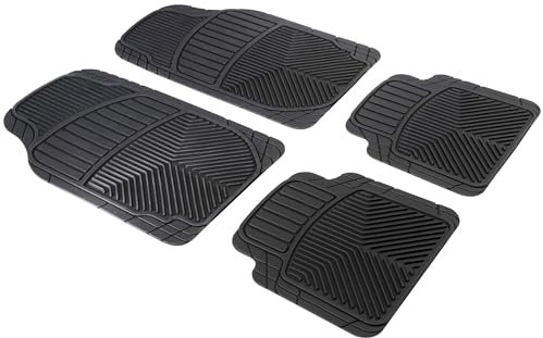 Carcomfort Walser Universal Auto-Gummimatten-Set Priscus, Automatten 4-teilig zuschneidbar, Universal Antirutschmatten-Auto, PKW-Fußraummatten schwarz