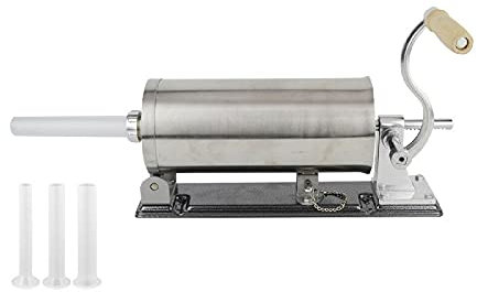 Wurstfüller Manuell Wurstmaschine aus Edelstahl Wurstfüllmaschine Wurstpresse Wurstspritze inkl. 4 Füllrohre