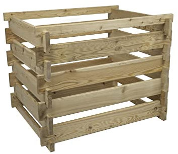 Holzkomposter Lärche 100x120xH100 cm mit Holz-Stecksystem Komposter Komposte Steckkomposter Kompostsilo