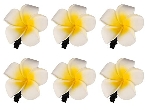 12 fermagli per capelli Hawaii Plumeria, in schiuma, a forma di fiore di coccodrillo, ibisco, per feste in spiaggia, matrimoni, cosplay, accessori fatti a mano