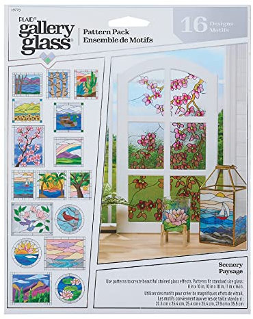 Gallery Glass, Scenery 3 Piece Pattern Set Perfect for Stained Glass DIY Arts and Crafts, 19773