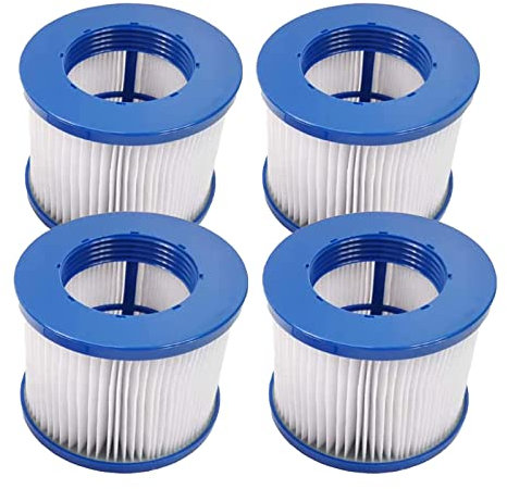 woejgo Filterkartuschen für aufblasbares Spa,filterkartusche für spa zubehör,Clever Spa Filter 75 * 100 mm Höhe 75 mm filterkartusch Pool Filter Lamellenfilter. (Blue-4pcs)