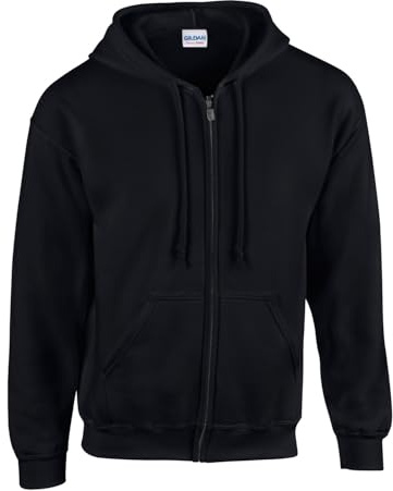 Gildan Heavy Blendâ Full Zip Hooded Sweatshirt Sweatshirt, Black, s Unisex Erwachsene, schwarz, S