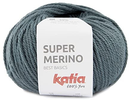 Katia Super Merino Knäuel, 100 g, 125 m, zum Stricken mit 5½-6 Nadeln oder 5½-6 Häkeln (Türkis Minze (43))