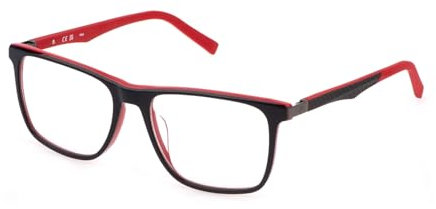 FILA Brille mit Sehstärke in Blau & Rot für Herren optional mit Sonnenbrillentönung oder Blaulichtfilter, Quadratisch, gefertigt aus Celluloseacetat, Modell: VFI445 (inklusive Brillenetui)