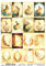 Josys Bastelmärchen Reispapier A4 Strohseide Decoupage Ostern Notenblatt Hase Blumen golden RE1179