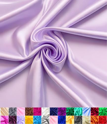Satin-Stoff, Dekoration und Nähen, glänzend und luxuriös, 152,4 cm breite Rolle, metallisch glänzend, Polster, Futter, Vorhänge, Bastelarbeiten (Flieder, 2 m)