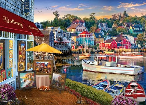 Cobble Hill 1000 Teile Puzzle - Hafengalerie - Beispielposter enthalten