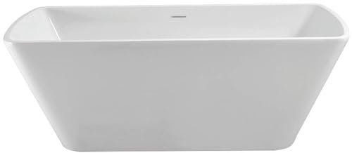 Saqu Spa Shape freistehende Badewanne - mit weißem Ablauf - 170x78 cm - Weiß - Standbadewanne Acryl - Spa, für 2 Personen