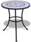 GuyAna Bistrotisch 60 cm Stehtisch Bartisch Gartentisch Mosaik Tisch Outdoor Bistrotisch Outdoor Mosaik Blau / Weiß