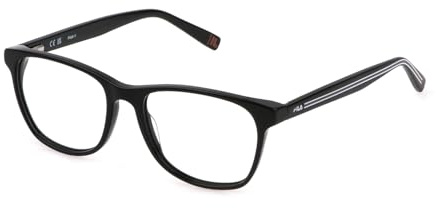 FILA Quadratisch Edelstahl Brillen in Schwarz Glänzend für Unisex, Brille mit Sehstärke, optional mit Sonnenbrillen tönung oder Blaulichtfilter (Modell VFI543L)