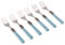 Rivadossi Sandro 1606FOD04 Set di Forchettine da Dolce, 6 Pezzi - Classic - 100% Made in Italy, Artigianalità e Design, Acciaio Inox 18/10,Azzurro