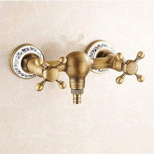 Kit De Robinets Extérieurs Robinets De Jardin Robinets Extérieurs Robinet De Machine À Laver En Laiton Chaud Et Froid Mural De Style Européen Robinet De Jardin Antique Robinet Extérieur,HaoAMZ