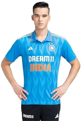 adidas Cricket-Trikot für Herren, Rechtsblau, L
